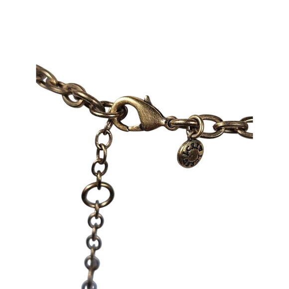 J. CREW COSTUME STATEMENT NECKLACE GREEN PURPLE GOLD RHINESTONES Bold Chunky - Picture 6 of 7